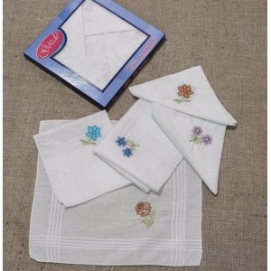 Bayan Nakışlı Mendil | %100 Pamuk, Özel İşlemeli 12'li Paket